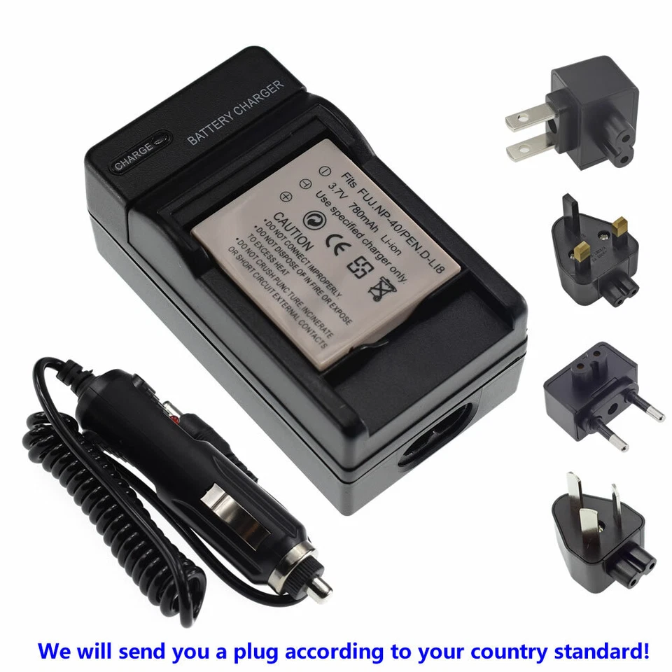 Cargador de batería de CA para Fujifilm NP-40 FNP40 FinePix F402 V10 J50 F811 F710 Z5fd Foto 3 de 4