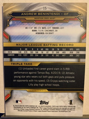 2019 Topps Triple Threads Baseball - #1-100 - Vets and RC - YOU PICK (a104) - Picture 16 of 109