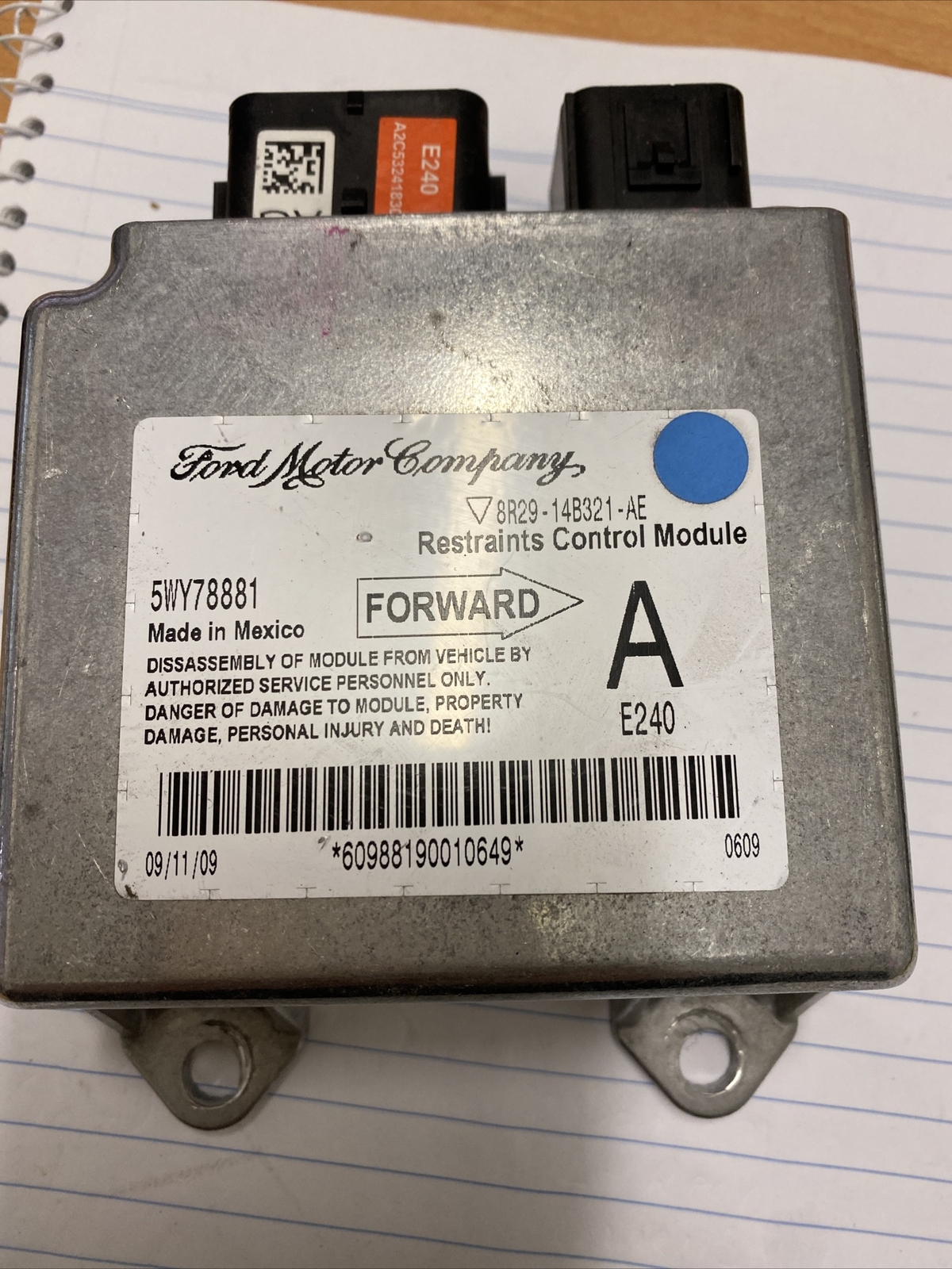 FORD FALCON FG G6 F6 XR6 XR8 AIRBAG MODULE A 8R2914B321AE eBay