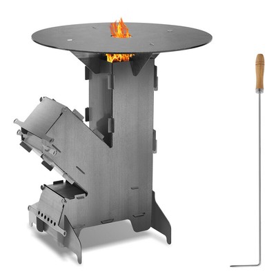 Raketenofen Camping-Raketenofen Stove Rocket Höhe 57cm Kochen Hellfire Outdoor