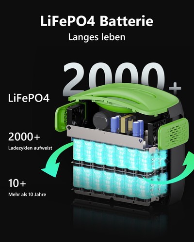 576 Wh Portable Power Station, 700 Watt Generator, RV Outdoor Power Box - Bild 9 von 19