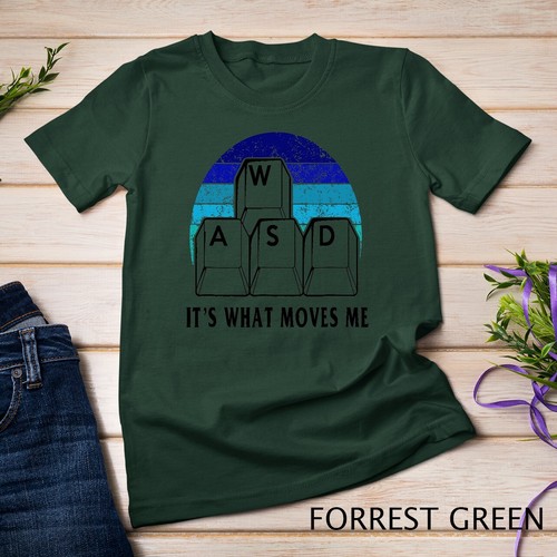 WASD It's What Moves Me - Funny PC Gamer Computer Nerd Gift 11 Unisex T-shirt - Picture 5 of 15