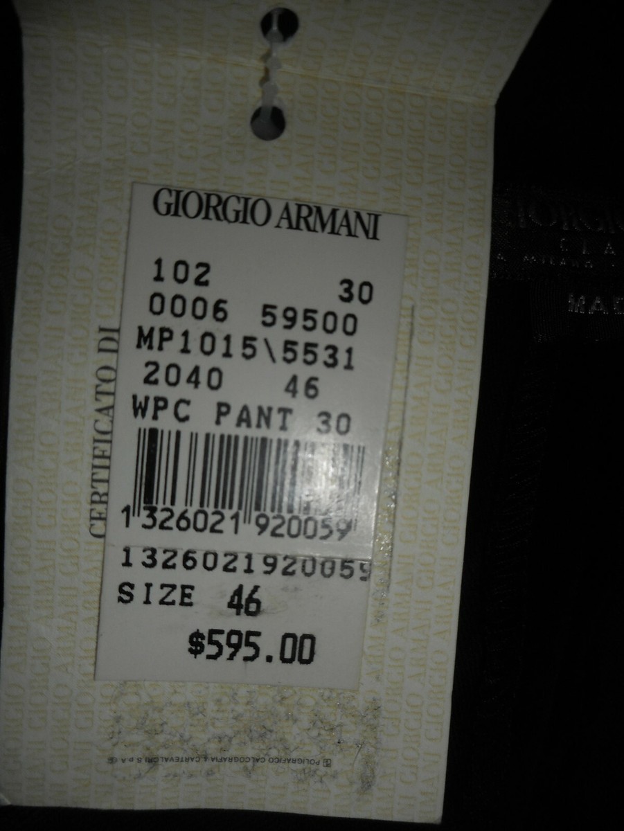 ああ様 Giorgio Armani Blk Velvet Slacks Dress Pants m/i Italy IT 46 NWT