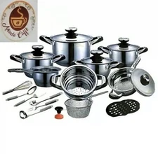 23 Piece Stainless Steel Non-stick Induction Cookware Battery Set A.M.C.