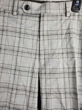Alfani Men's 34W X 32L Gray White Black Plaid Slim Fit Dress Pants MKXEPQ3Z0160
