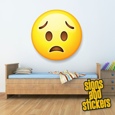 Emoji traurig groß Vinyl Wand Auto Aufkleber Sticker 4 Größen Schlafzimmer EM26