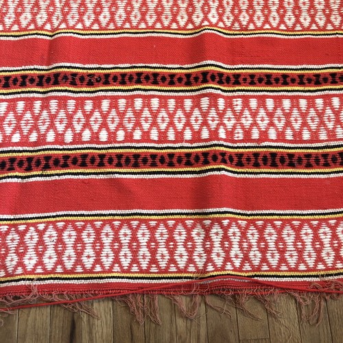 Native American Southwest Style Rug Red Geometric Woven Textile 88 In. - Imagen 4 de 21