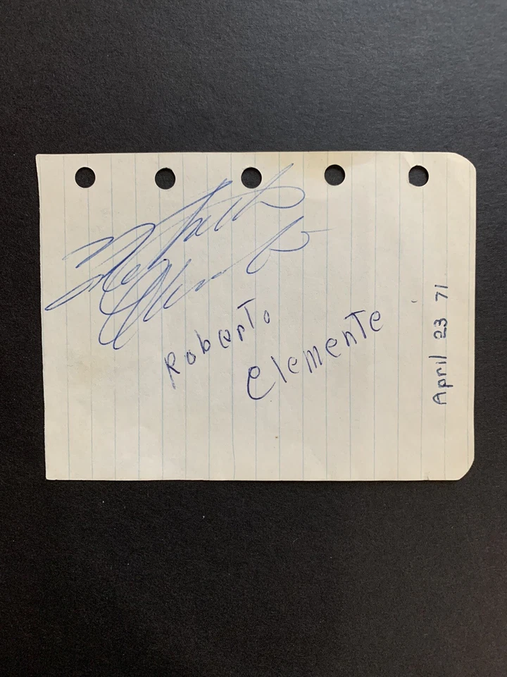 ROBERTO CLEMENTE (d.1972) Signed Autograph On 3x4 Paper From 1971 JSA LETTER - Image 4 of 4