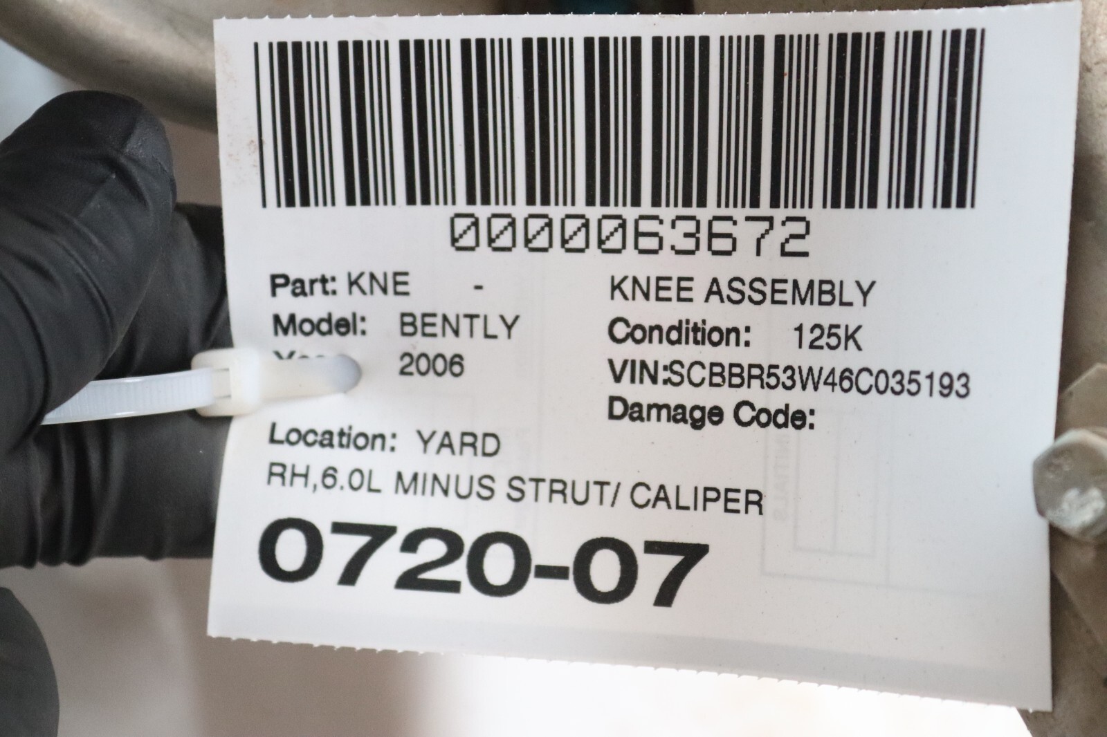 06-12 BENTLEY CONTINENTAL FLYING SPUR FRONT RIGHT SPINDLE KNUCKLE HUB ASSY OEM