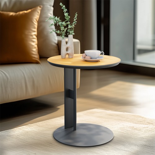 6 Styles Luxury Leather Sofa Side Table Sintered Stone Top Accent Table Home Dec - Picture 12 of 79