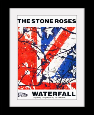 STONE ROSES Waterfall Manchester Baggy Vintage style Mounted Framed Print ref332
