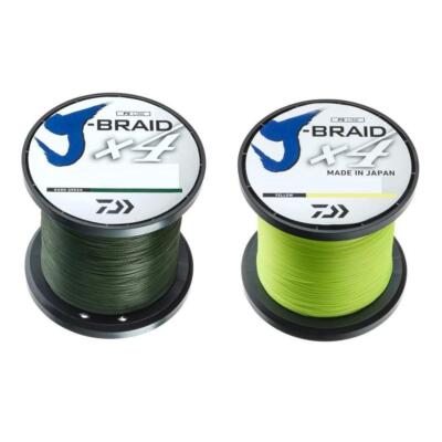 Daiwa J-Braid X4 2700m Geflochtene Schnur Großspule Angelschnur Gelb Dunkelgrün