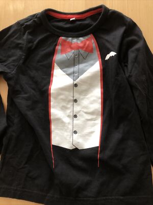 Langärmeliges Shirt witzig bedruckt für 2-3 Jahre sehr gut erhalten schwarz