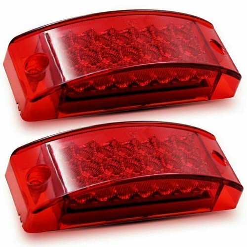 2x 6" Red LED Side Marker Clearance Tail Lights for Heavy Trailer Truck Camper - Picture 4 of 8