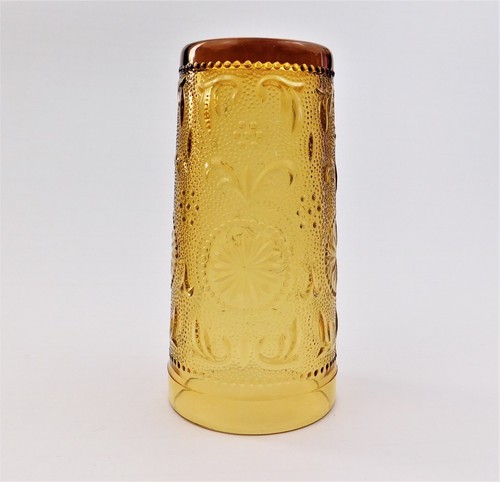 Tiara Brockway Concord Daisy Sandwich Amber Indiana Glass 5.5" Tumbler Vintage - Picture 10 of 13
