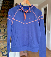 Nike Dri-Fit Navy Blue and Coral Cowlneck Pullover Hoodie Girls Size Large
