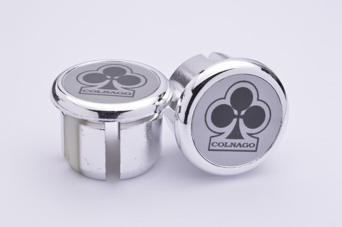 Colnago Silver Handlebar End Plugs, Bar End Caps, endcaps vintage