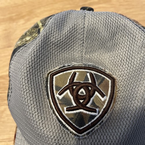Ariat Camouflage Hat Cap Mens Adjustable One Size Green Mesh Crown Camo - Picture 6 of 13