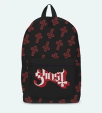 Ghost Red Grucifix Logo Official Rocksax Backpack Nameless Ghouls Kiss 80s