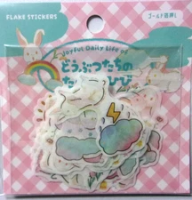 World Craft Rabbit Weather Fluffy Flake Sticker Japan 30 pieces