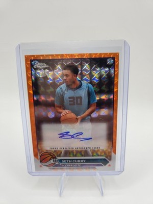 2023-24 Topps Chrome Autographs Seth Curry Orange Geometric Refractor 25/25