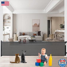 Retractable Baby Gate for Stairs, Doorways, Mesh Dog Pet Gate, Wide Indoor Outdo