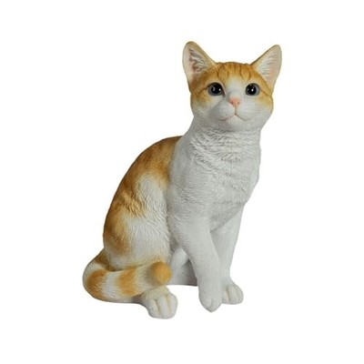 Ubia Sitting Brown Tabby and White Cat Medium 18.7 x 12.5 x 22.5 cm Doll