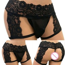Mens Lace Thong G-String Sissy Pouch Panties Underwear Bikini/Briefs/Lingerie