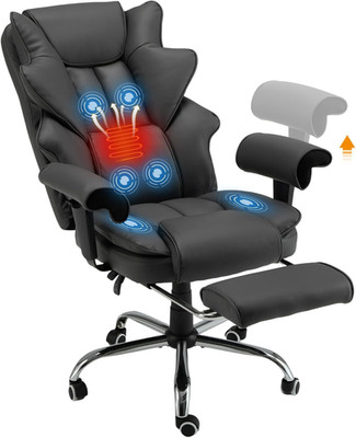HOMREST Ergonomic Executive Chair with 6-Point Vibration & Heat, Reclining PU Le