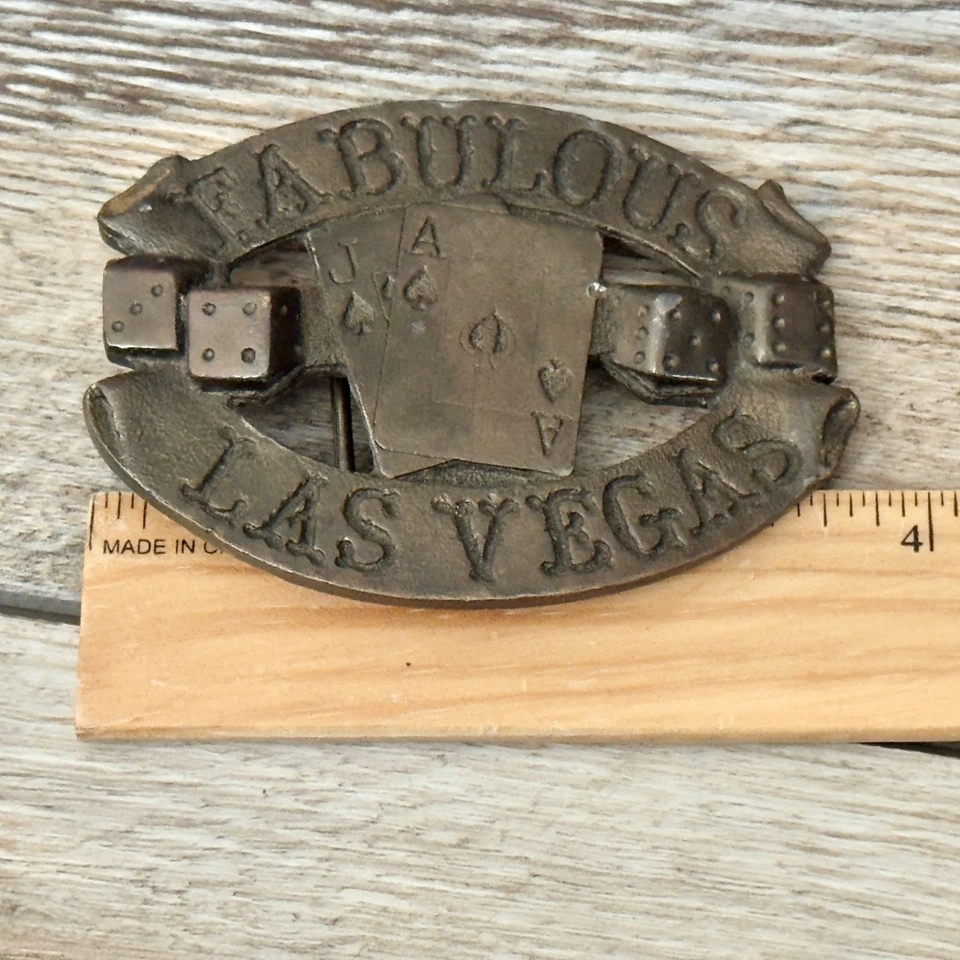 De colección Fabuloso Las Vegas Jack & Ace Spades Dados Juego Casino Dezy Cinturón Hebilla Foto 4 de 4