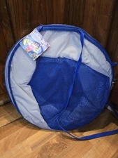 SwimWays Spring Float Inflatable Pool Lounger Blue White Mesh Pillow Bag Adult