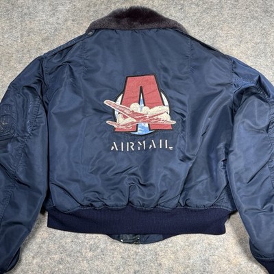 Vintage Mens Avirex Airmail Bomber Flight Jacket Size XL Made In