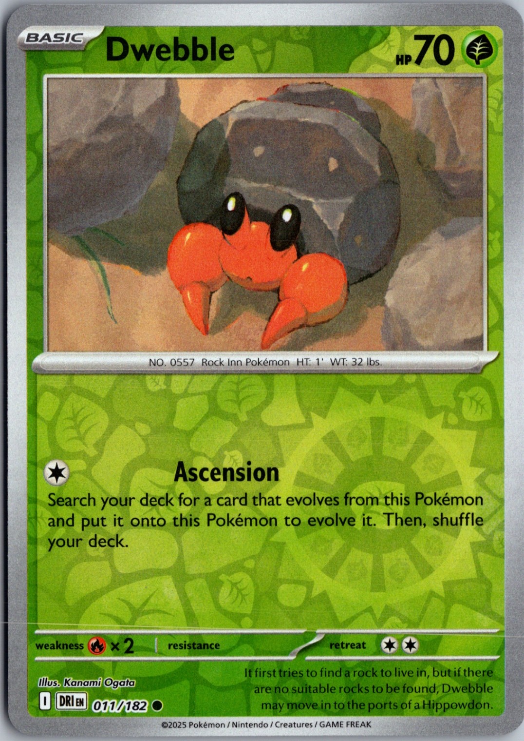 Dwebble Common SV10: Destined Rivals 011/182 NM