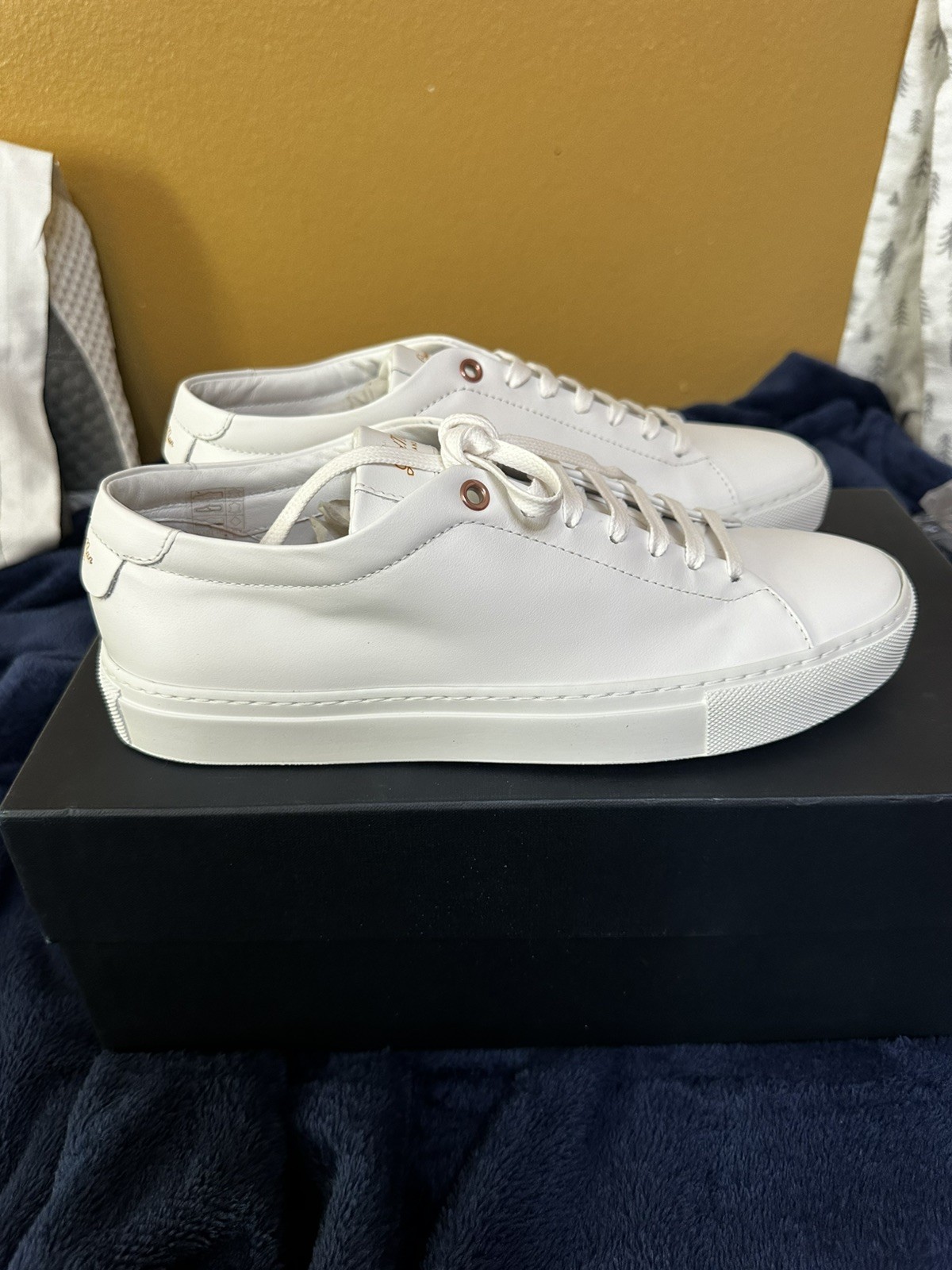 Goodman Brand Edge White Italian Leather Sneaker Mens size 7