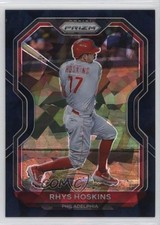2021 Panini Prizm Tier II Navy Blue Cracked Ice 18/25 Rhys Hoskins #167 6o3