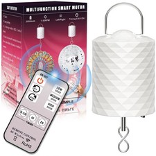 Disco Ball Motor with Remote, 130 RPM 3 Speeds 2Way Rotation, 0.5/1/2H Timi...
