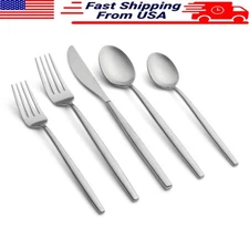 20-Piece Stainless Steel Flatware Set Service 4 Dishwasher Safe Satin Finish New