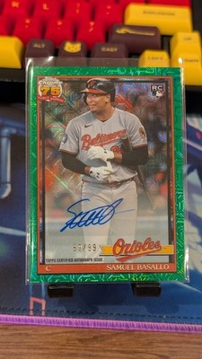 2026 Topps Series 1 SAMUEL BASALLO 91C-30 Silver Pack Chrome Green Mojo Auto /99
