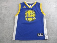 Golden State Warriors Jersey Youth Boys Medium Blue NBA Adidas Curry 30