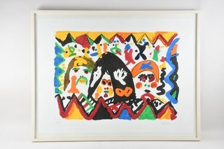 C20A10 Eug?ne Ionesco (1909 1994) color lithograph Les joyeux signed num. 42/100