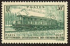 France num Yvert 339 ** MNH Locomotive  Année 1937