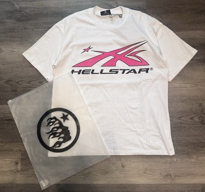 Hellstar Graphic Pink & White T-Shirt Size Large Brand New with Tags