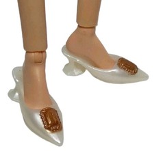 Pearl High Heel Mule Shoes Fits Curvy Barbie Basics Neutral Kit 003 11.5-12" 1:6