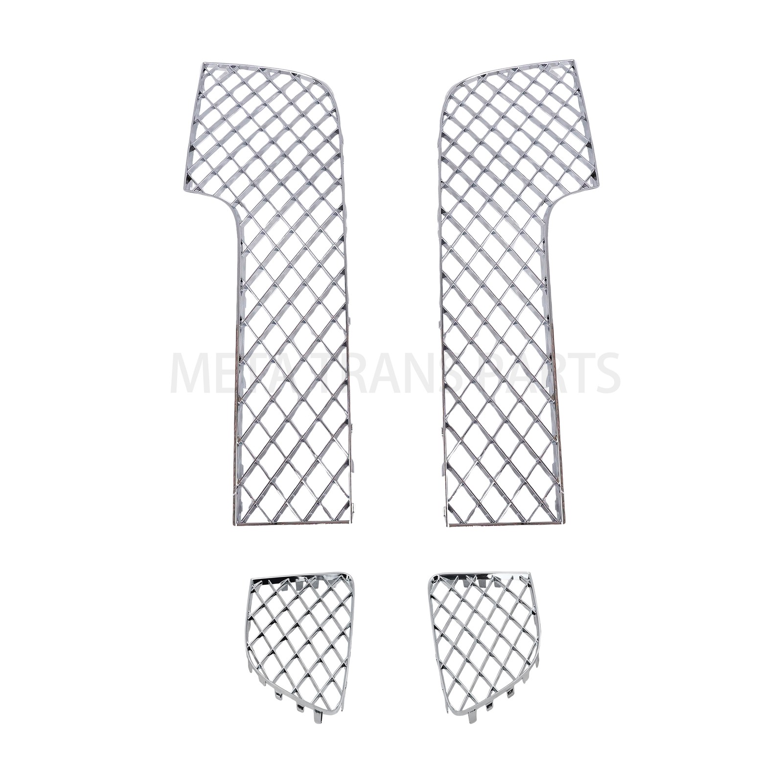 NEW 4PCS For Bentley Continental GT GTC 12-15 Bumper Lower Mesh Grille Chrome