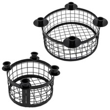 Adventskranz mit Gitter Korb- Ø Wählbar - Weihnachten Deko Metall Kerzen Ständer