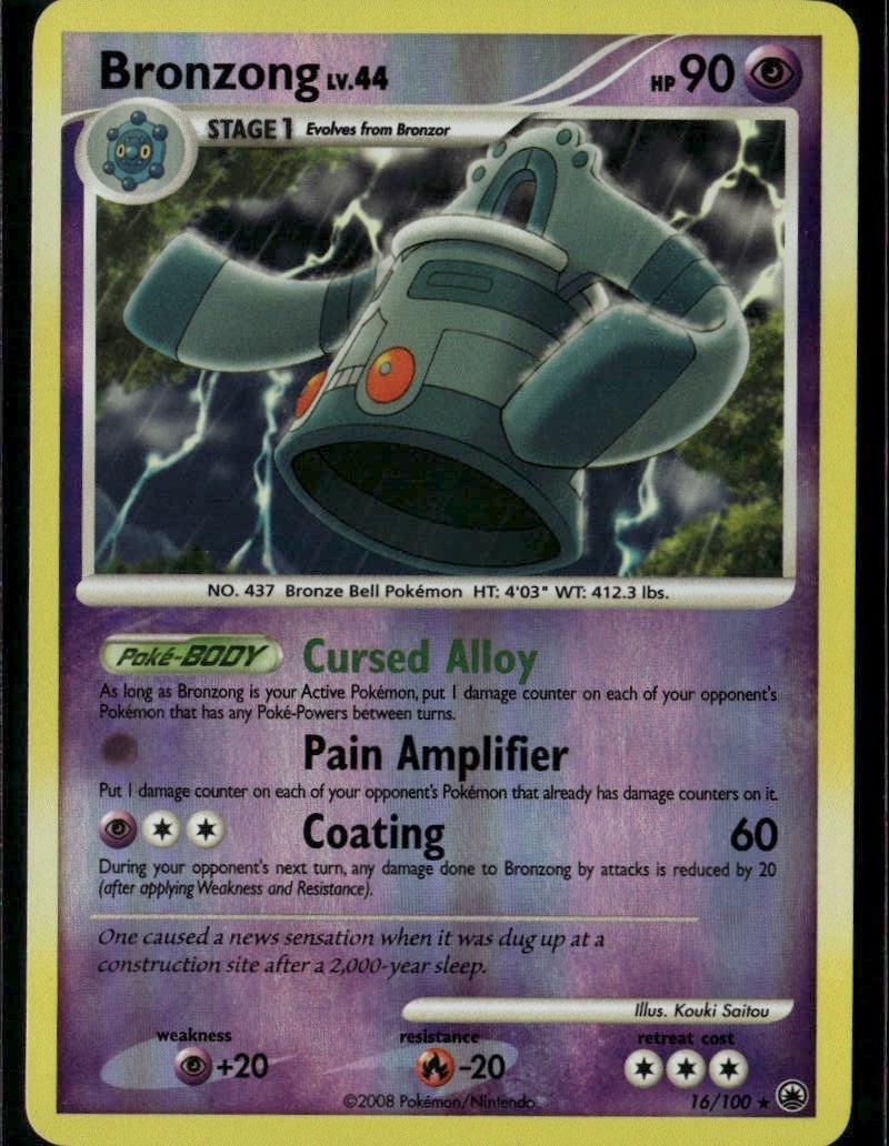 Bronzong Rare Majestic Dawn 16/100 Psychic Reverse Holo Pokemon Card