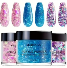 Morovan Hypoallergenic Acrylic Nail Dip Powder - Professional 3-in-1 Nail Art 