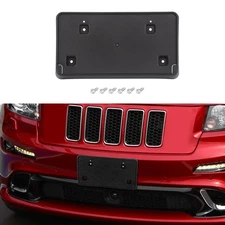 🏆For 11-13 Jeep Grand Cherokee Front Bumper  License Plate Bracket Mount Black