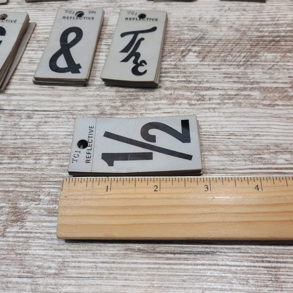 Vintage NOS Large Lot  Reflectives Letters Numbers TCI 4.7 Lbs - Image 3 of 4