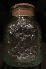LA MEDITERRANEA EMBOSSED GREEN TINT GLASS JAR WITH CORK LID, SPAIN — photo 2
